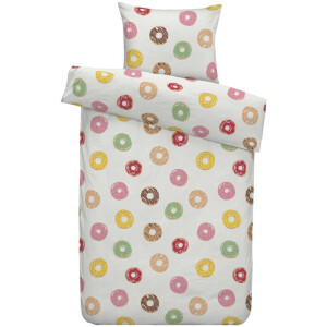 2e Halve Prijs Leen Bakker - Dekbedovertrek Hailey - Wit/roze - 140x200 Cm - Polyester - Roze#Wit#Multikleur