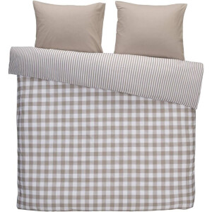 2e Halve Prijs Leen Bakker - Dekbedovertrek Oxford - 240x200/220 Cm - Katoen - Taupe