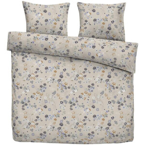 Leen Bakker - Dekbedovertrek Jinte - Zand/blauw - 200x220 Cm - Polyester - Blauw#Beige