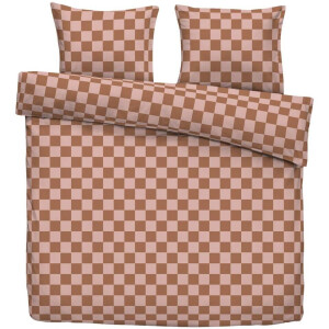 Leen Bakker - Dekbedovertrek Toledo - Terra/roze - 240x220 Cm - Polyester - Rood