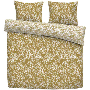 Leen Bakker - Dekbedovertrek Aila - Oker/wit - 240x200/220 Cm - Katoen - Wit#Geel