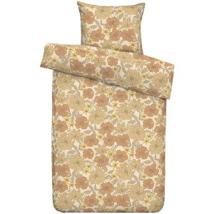 Leen Bakker - Dekbedovertrek Lela - Oker - 140x200/220 Cm - Katoen - Roze#Beige#Wit