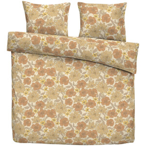 Leen Bakker - Dekbedovertrek Lela - Oker - 200x200/220 Cm - Katoen - Wit#Beige#Roze