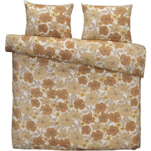 Leen Bakker - Dekbedovertrek Lela - Oker - 240x200/220 Cm - Katoen - Roze#Wit#Beige