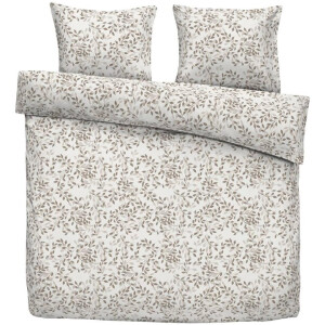 Leen Bakker - Dekbedovertrek Aline - Wit/taupe - 240x200/220 Cm - Katoen - Taupe#Wit