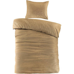 2e Halve Prijs Leen Bakker - Dekbedovertrek Mason - Oker - 140x220 Cm - Microvezel - Goudkleurig#Geel
