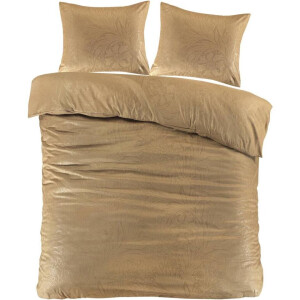 2e Halve Prijs Leen Bakker - Dekbedovertrek Mason - Oker - 200x220 Cm - Microvezel - Goudkleurig#Geel