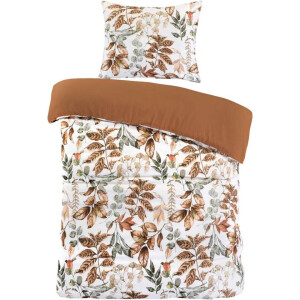 2e Halve Prijs Leen Bakker - Dekbedovertrek Celina - Wit/terra - 140x220 Cm - Microvezel - Rood#Wit