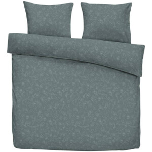 2e Halve Prijs Leen Bakker - Dekbedovertrek Vedor - Grijs/blauw - 200x220 Cm - Katoen/Polyester - Blauw#Grijs