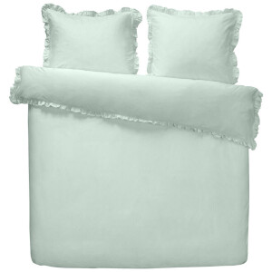 2e Halve Prijs Leen Bakker - Dekbedovertrek Cato - 200x200/220 Cm - Katoen - Groen