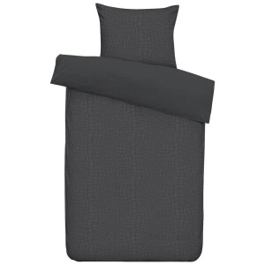 2e Halve Prijs Leen Bakker - Dekbedovertrek Cozy Contour - Antraciet - 140x220 Cm - Polyester - Grijs