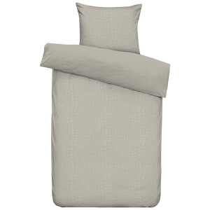 2e Halve Prijs Leen Bakker - Dekbedovertrek Cozy Contour - Zand - 140x220 Cm - Polyester - Beige#Grijs