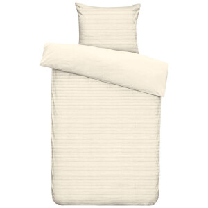 Leen Bakker - Dekbedovertrek Pluch Lines - Off-white - 140x220 Cm - Polyester - Crème