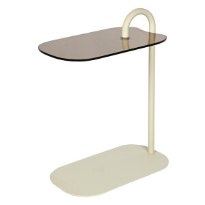 Brix Laptoptafel 'Amy' Glas en staal, kleur Beige