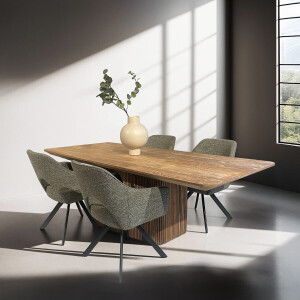Livingfurn Eettafel 'Lausanne' Teakhout, 230 x 110cm