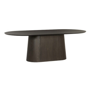 Livingfurn Ovale Eettafel 'Tobago' Eiken, 230 x 110cm, kleur Espresso