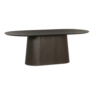 Livingfurn Ovale Eettafel 'Tobago' Eiken, 200 x 110cm, kleur Espresso