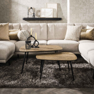 LifestyleFurn Salontafel 'Corky' Metallic, Set van 2 stuks
