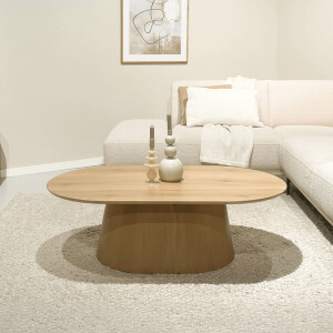 Livingfurn Ovale Salontafel 'Novero' Eiken, 120 x 70cm, kleur Naturel