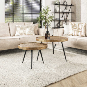 Salontafel 'Derrick', Metaal, Set van 2, kleur Antiek Brons