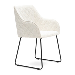 Rivièra Maison Eetkamerstoel 'Frisco Drive' Bouclé, kleur Simply White