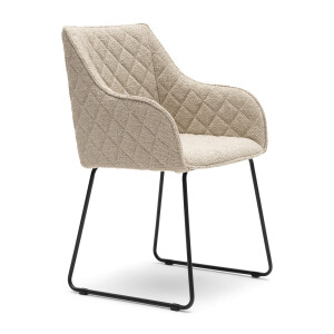 Rivièra Maison Eetkamerstoel 'Frisco Drive' Bouclé, kleur Natural Grey