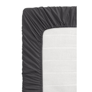 Leen Bakker - Hoeslaken - Antraciet - 120x200 Cm - Katoen - Grijs