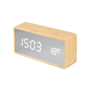 Alarmklok Silver Wandspiegel LED | KARLSSON