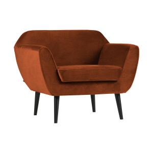 WOOOD Fauteuil 'Rocco' Velvet, kleur Roest