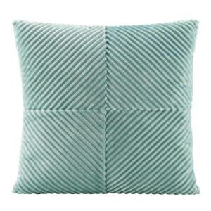 2e Halve Prijs Leen Bakker - Sierkussen Raf - Grijsgroen - 45x45 Cm - Polyester - Blauw#Groen