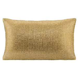 2e Halve Prijs Leen Bakker - Sierkussen Yasmin - Goud - 30x50 Cm - Polyester - Goudkleurig