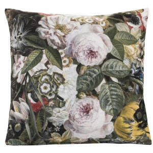 1+1 Gratis Leen Bakker - Sierkussen Elna - Antraciet/geel - 45x45 Cm - Polyester - Grijs