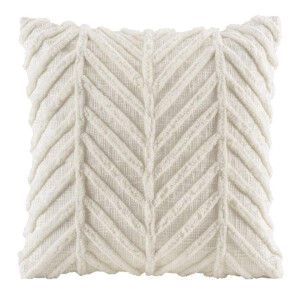 1+1 Gratis Leen Bakker - Sierkussen Boas - Off White - 45x45 Cm - Katoen - Wit