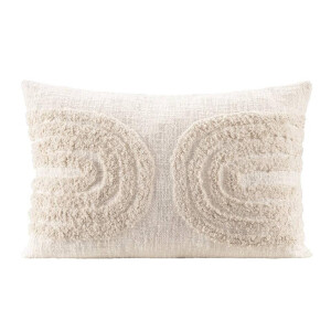 2e Halve Prijs Leen Bakker - Sierkussen Mels - Off-white - 40x60 Cm - Polyester - Wit