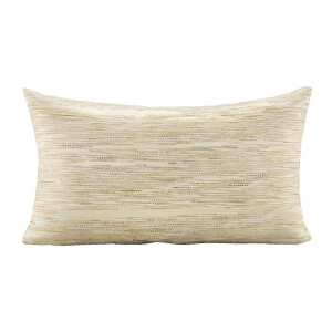 2e Halve Prijs Leen Bakker - Sierkussen Solane - Naturel/goud - 30x50 Cm - Katoen/Polyester - Geel#Crème#Goudkleurig