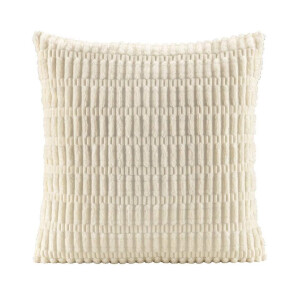 2e Halve Prijs Leen Bakker - Sierkussen Ryk - Off-white- 45x45 Cm - Polyester - Wit - 10x45x45 Cm