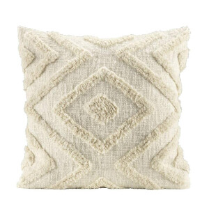 2e Halve Prijs Leen Bakker - Sierkussen Sef - Off-white - 45x45 Cm - Katoen/Polyester - Wit