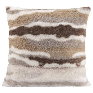 2e Halve Prijs Leen Bakker - Sierkussen Manda - Off-white - 45x45 Cm - Polyester - Beige#Multikleur - 10x45x45 Cm