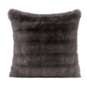 2e Halve Prijs Leen Bakker - Sierkussen Donnie - Antraciet - 45x45 Cm - Polyester - Grijs - 10x45x45 Cm