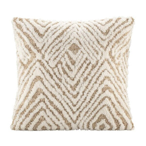 2e Halve Prijs Leen Bakker - Sierkussen Josh - Zand/off-white - 45x45 Cm - Katoen/Polyester - Wit#Beige
