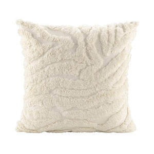 2e Halve Prijs Leen Bakker - Sierkussen Ivanie - Off-white - 45x45 Cm - Katoen/Polyester - Wit