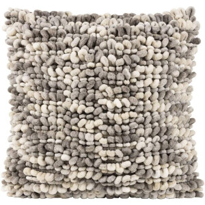 2e Halve Prijs Leen Bakker - Sierkussen Iep - Grijs/zand - 45x45 Cm - Katoen/Polyester - Grijs#Beige