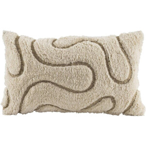 2e Halve Prijs Leen Bakker - Sierkussen Guust - Off-white/taupe - 30x50 Cm - Katoen - Taupe#Crème