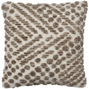 2e Halve Prijs Leen Bakker - Sierkussen Damian - 45x45 Cm - Polyester - Taupe