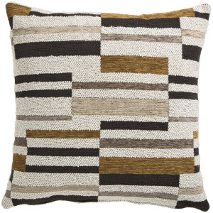 2e Halve Prijs Leen Bakker - Sierkussen Siem - Crème/bruin - 45x45 Cm - Polyester - Bruin#Crème