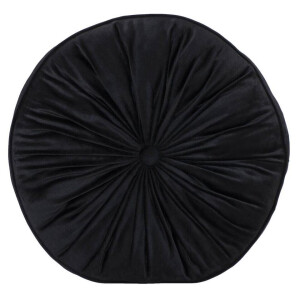 2e Halve Prijs Leen Bakker - Matraskussen Olivia - Ø45x10 Cm - Polyester - Zwart