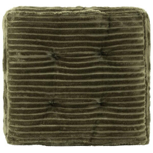 2e Halve Prijs Leen Bakker - Matraskussen Cara - Olijf - 45x45x8 Cm - Polyester - Groen