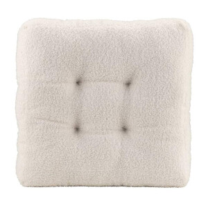 2e Halve Prijs Leen Bakker - Matraskussen Cara Teddy - Off-white - 45x45x8 Cm - Polyester - Wit