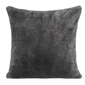2e Halve Prijs Leen Bakker - Woonkussen Ilona - Antraciet - 60x60 Cm - Polyester - Grijs