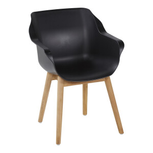 Hartman Tuinstoel 'Sophie Teak' met armleuning, kleur Zwart